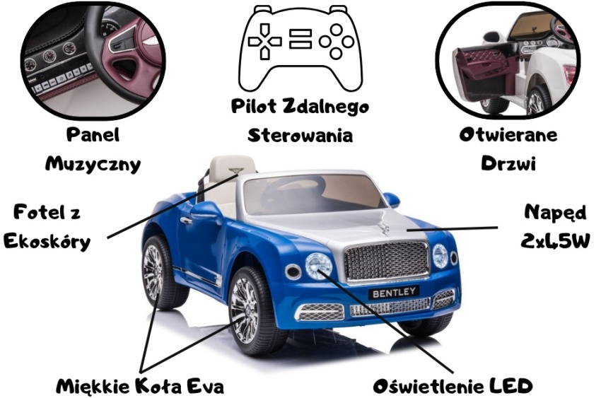 Auto Na Akumulator Bentley Mulsanne Niebieski Parametry
